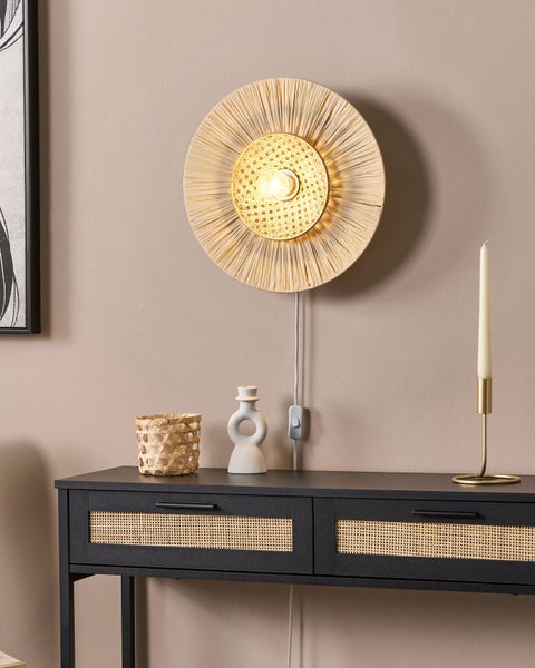 Wandlampe YAAPI Papier Naturfarben