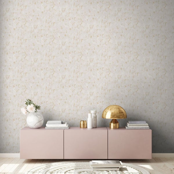 A.S. Création Tapete mit feiner Struktur Grau, Gold und Metallfarbe - 53 cm x 10.05 m - AS-393871