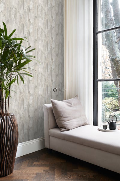 Origin Wallcoverings Tapete Blätter Grau - 53 cm x 10.05 m - 347372