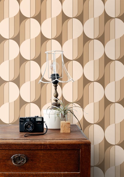 ESTAhome Tapete Retro-Ornamente Braun - 50 x 900 cm - 131588
