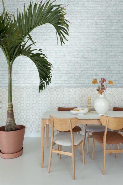 ESTAhome Tapete sommerliche Texte Hellgrün - 53 cm x 10.05 m - 148641