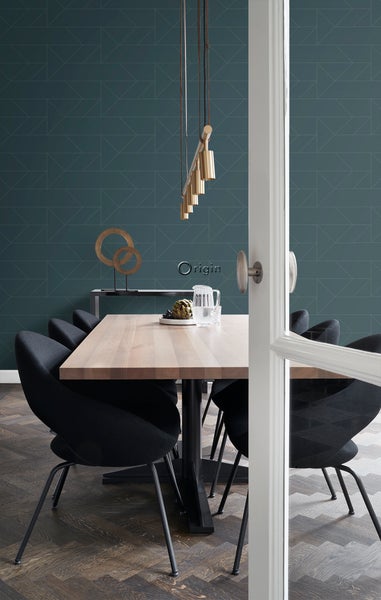 Origin Wallcoverings Tapete grafische Linien Dunkelblau - 0,53 x 10,05 m - 347725