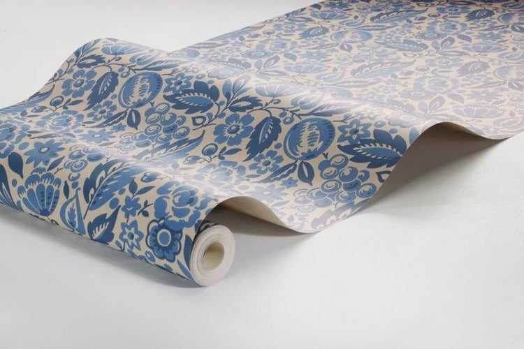 Borastapeter Tapete Blumen Graublau - 53 cm x 10.05 m - 660573