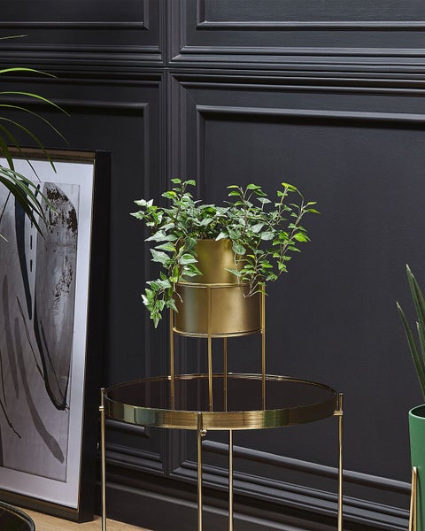 Blumentopf mit Beinen MILEA Metall 16 cm Gold