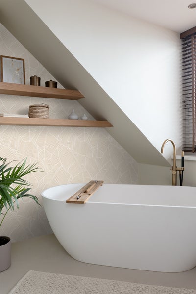 ESTAhome Tapete Blätter Beige - 53 cm x 10.05 m - 130931