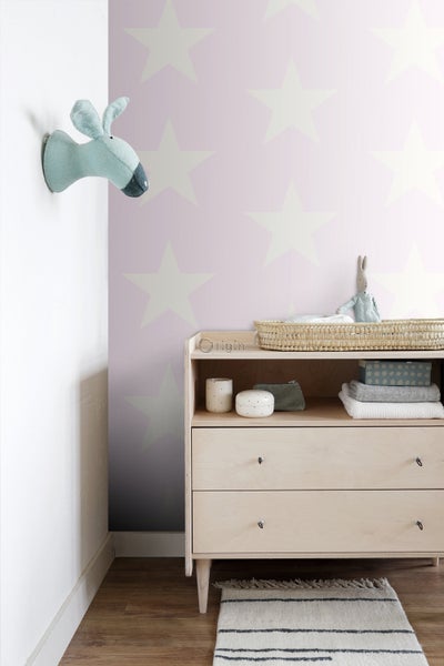 Origin Wallcoverings Tapete Sterne Rosa und Weiß - 53 cm x 10.05 m - 346827