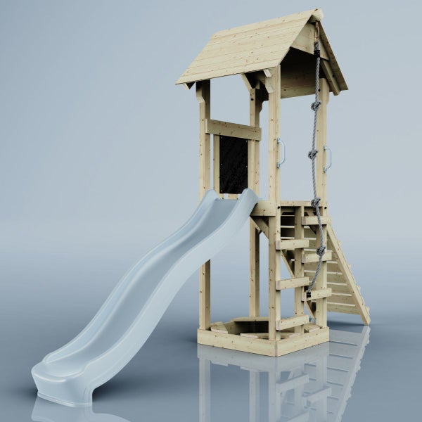 PolarPlay Spielturm Lillehammer aus Holz in Blau,