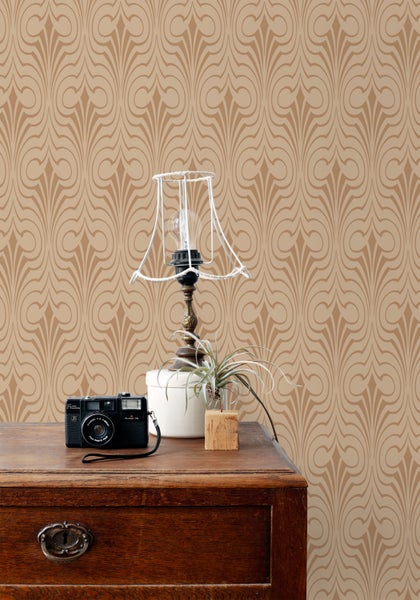 ESTAhome Tapete grafische Form Terrakottarosa - 50 x 900 cm - 139635