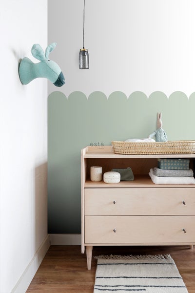ESTAhome Fototapete halbhohe Wandverkleidung Mintgrün - 100 x 279 cm - 159232