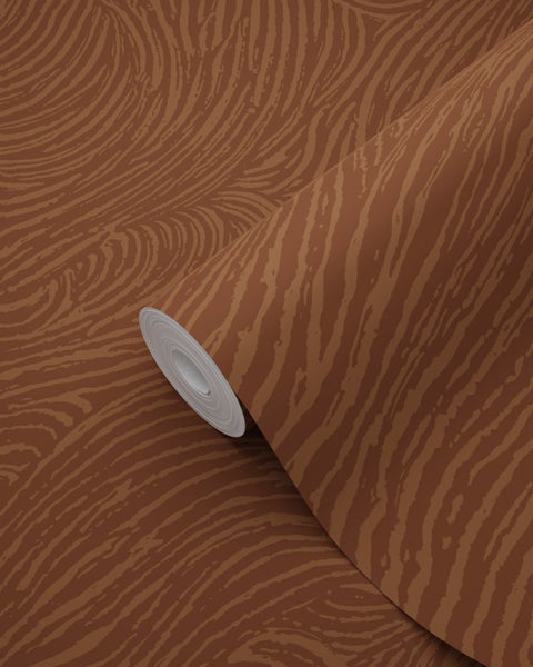 ESTAhome Tapete 3d Wellenförmige Linien Terrakotta - 50 x 900 cm - 131368