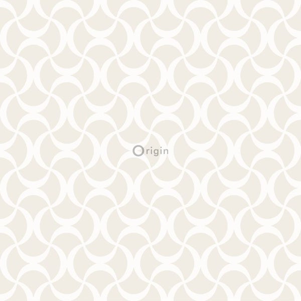 Origin Wallcoverings Tapete grafisches Muster Weiß - 53 cm x 10.05 m - 345737