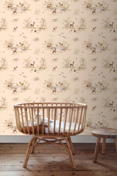 ESTAhome Tapete Hirsche Beige - 50 x 900 cm - 131430