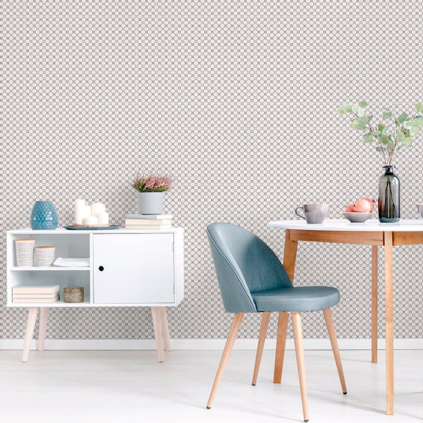 Sanders und Sanders Tapete Karomuster Beige und Altrosa - 53 cm x 10 m - 640356