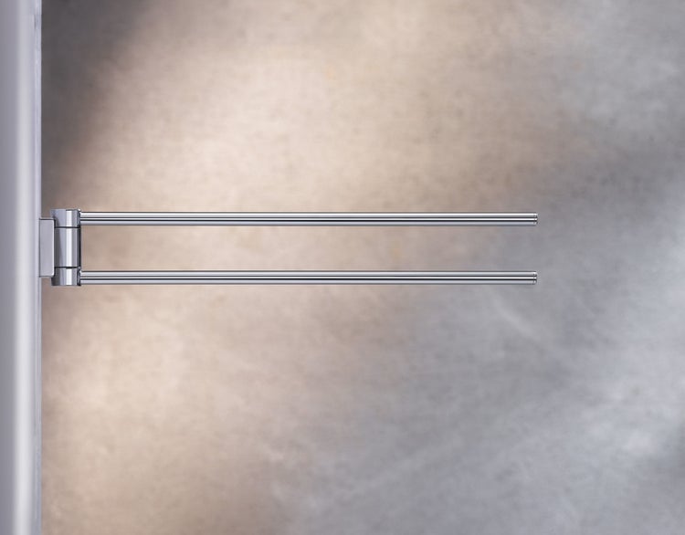 Schwenkbarer Handtuchhalter mit zwei Armen zur Wandmontage aus Metall