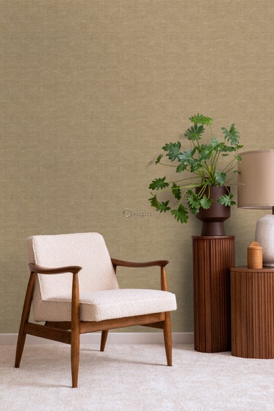 Origin Wallcoverings Tapete Leinen-Optik Beigebraun - 53 cm x 10.05 m - 347862