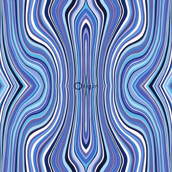 Origin Wallcoverings Tapete grafische Linien Blau und Türkis - 53 cm x 10.05 m - 347228