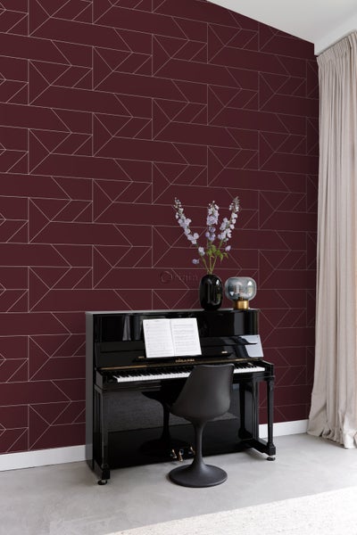 Origin Wallcoverings Tapete grafische Linien Rot - 53 cm x 10.05 m - 347727