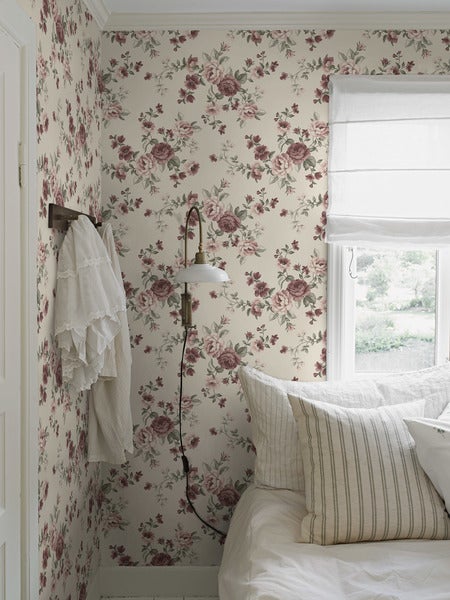 Borastapeter Tapete Blumen Beige - 53 cm x 10.05 m - 660638
