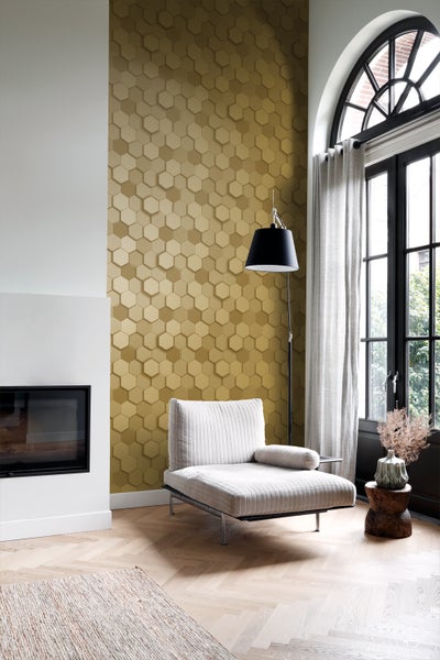 Origin Wallcoverings Tapete 3D Wabenmuster Gold - 53 cm x 10.05 m - 347971