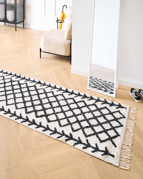 Teppich BOZKIR Beige 80 x 230 cm Baumwolle