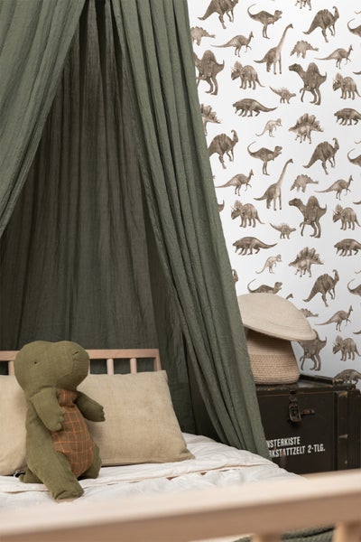 ESTAhome Tapete Dinosaurier Beigebraun - 50 x 900 cm - 131202