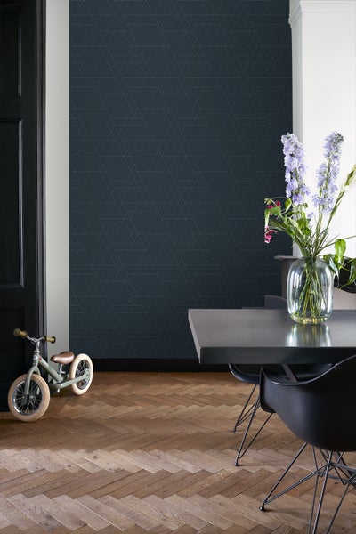 ESTAhome Tapete 3D-Muster Dunkelblau - 50 x 900 cm - 139605