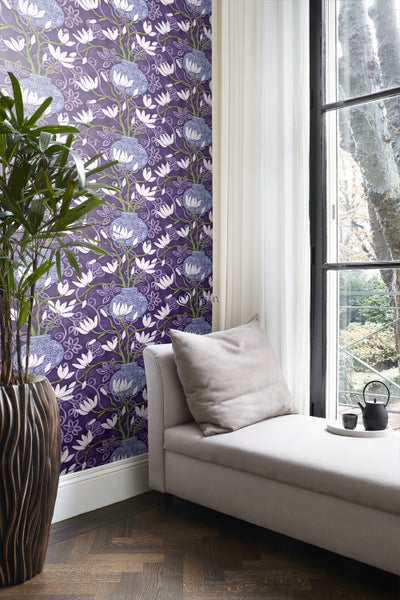 Origin Wallcoverings Tapete Magnolie Lila - 53 cm x 10.05 m - 346924