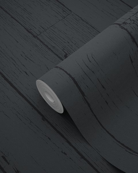 Origin Wallcoverings Tapete Holz-optik Antrazitgrau - 53 cm x 10.05 m - 347537