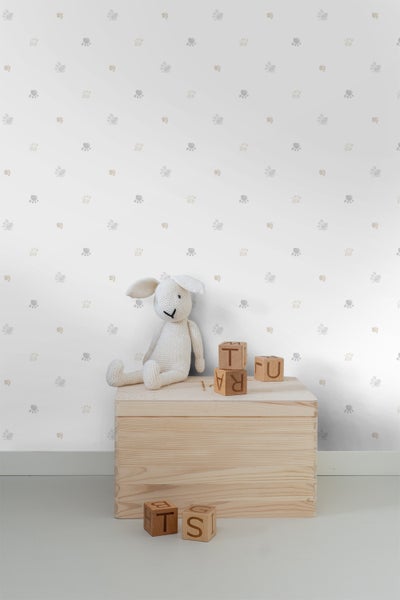 Sanders und Sanders Tapete Pfotenabdrücken Beige, Grau und Weiß - 53 cm x 10 m - 640583