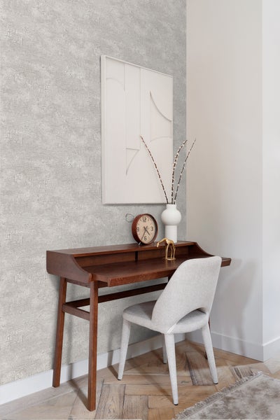 Origin Wallcoverings Tapete Naturstein mit Craquelé-Effekt Hellgrau - 53 cm x 10.05 m - 347565