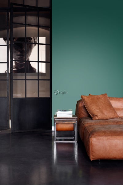 Origin Wallcoverings Tapete Uni mit Glanzeffekt Petrolblau - 53 cm x 10.05 m - 347216