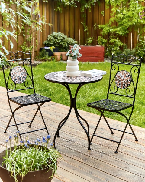 Gartenstuhl 2er Set CARPINO Metall Schwarz
