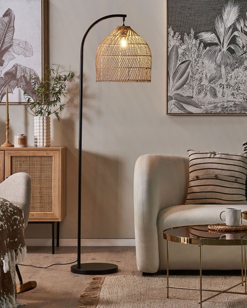 Stehlampe BERNICA Rattan Naturfarben