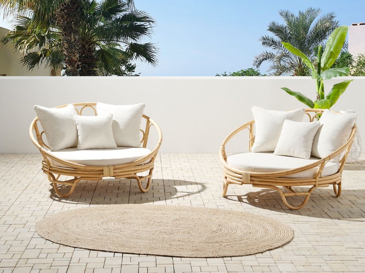 Rattan-Sessel mit Kissen