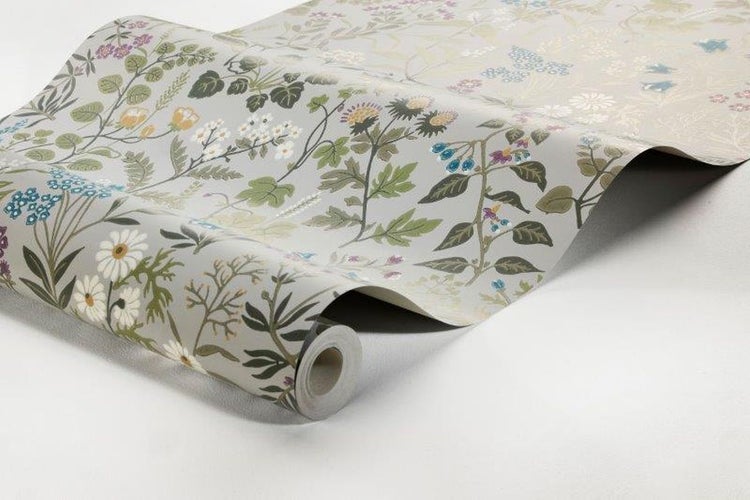 Borastapeter Tapete Feldblumen Graublau - 53 cm x 10.05 m - 660022