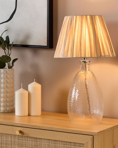 Tischleuchte BLANCO Glas Naturfarben