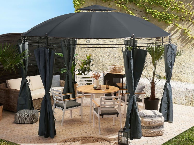 Pavillon SAFARA Metall 368 cm 368 cm Graphitgrau