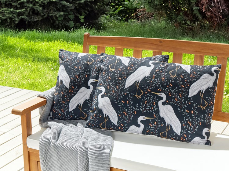 Gartenkissen 2er Set PIANAZZO Tiermuster 40 x 60 cm Schwarz