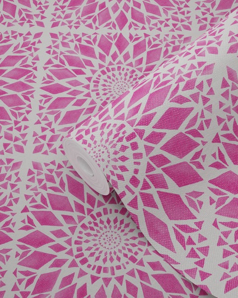 ESTAhome Tapete Fliesenmuster Rosa - 53 cm x 10.05 m - 148610