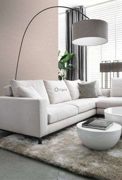 Origin Wallcoverings Tapete Leinen-Optik Hellrosa - 53 cm x 10.05 m - 347637