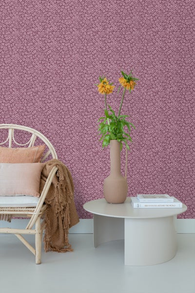 ESTAhome Tapete Blumen Dunkelviolett - 50 x 900 cm - 131673