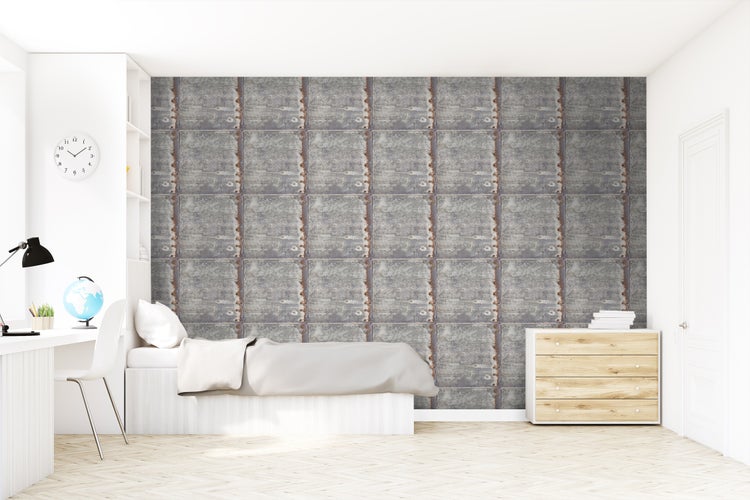 Walls4You Tapete Metall-Optik Grau - 53 cm x 10.05 m - 935285