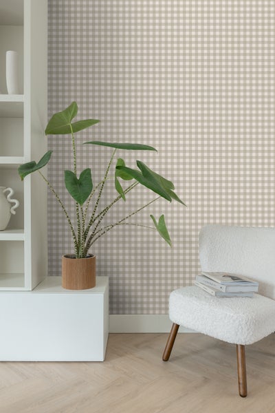 ESTAhome Tapete Karomuster Grau - 50 x 900 cm - 131300