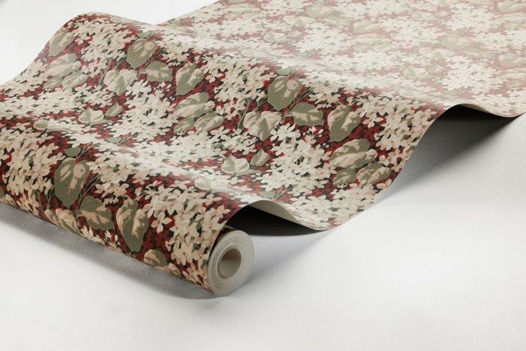 Borastapeter Tapete Blumen Rot und Weiß - 53 cm x 10.05 m - 660001