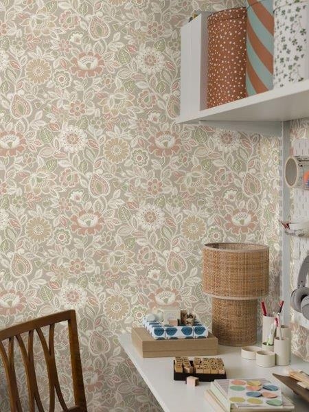 Borastapeter Tapete Blumen Beige - 53 cm x 11.2 m - 660155