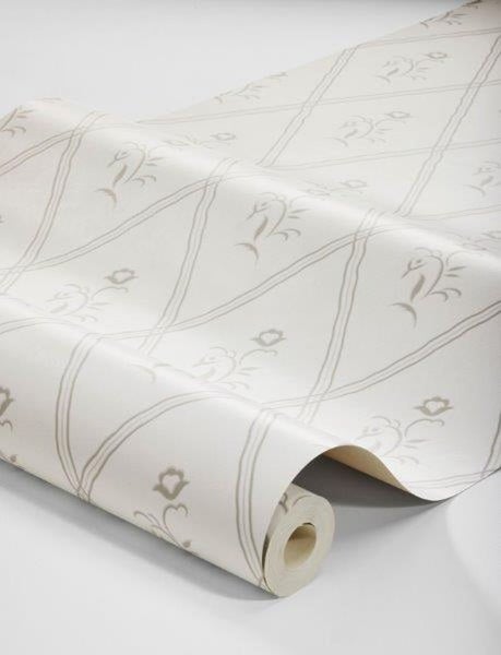 Borastapeter Tapete Blumen Weiß und Grau - 53 cm x 10.05 m - 660841