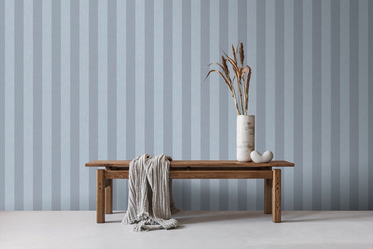 Sanders und Sanders Tapete Streifen Graublau - 53 cm x 10 m - 640421