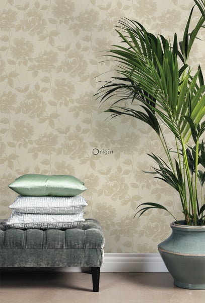 Origin Wallcoverings Tapete Rosen Beige - 53 cm x 10.05 m - 347032