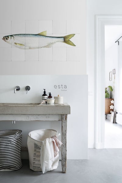 ESTAhome Wandtattoo Fisch Gelb und Blau - 97 x 48.5 cm - 159028