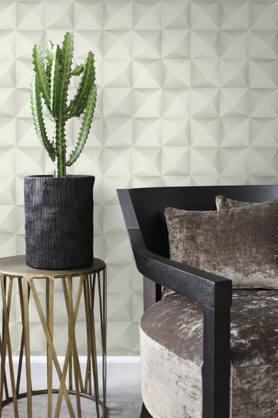 Origin Wallcoverings Tapete 3D Muster Hellgrau - 50 x 900 cm - 347958